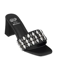Gc Shoes Women's Drais Embellished Block Heel Sandals