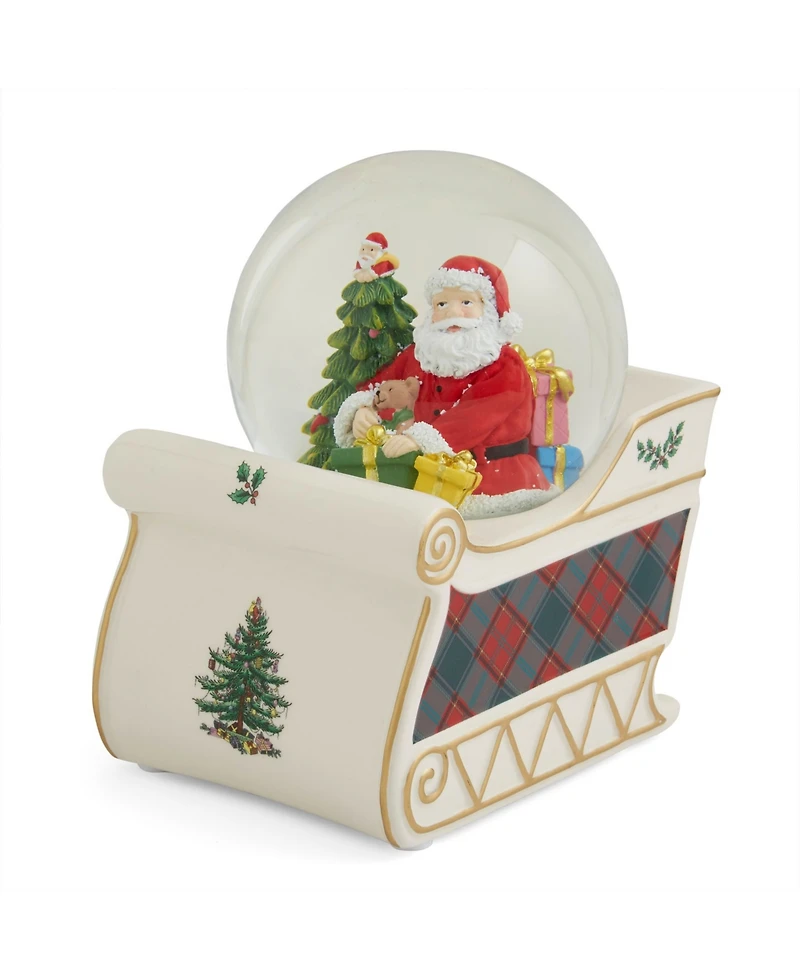 Spode Christmas Tree Santa Sleigh Snow Globe