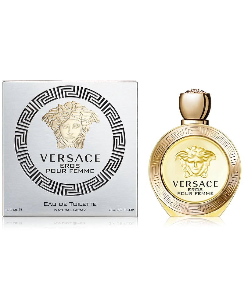 Versace 4-Pc. Eros Pour Femme Eau De Parfum Fragrance with Round Makeup Bag Gift Set