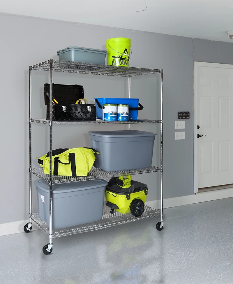 Seville Classics Mega Rack 4-Tier Nsf Steel Wire Shelving