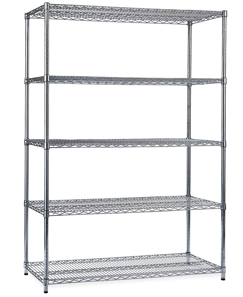 Seville Classics Commercial-Grade 5-Tier Nsf-Certified Steel Wire Wheeled Shelving