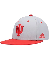Men's adidas Gray Indiana Hoosiers On-Field Baseball Fitted Hat