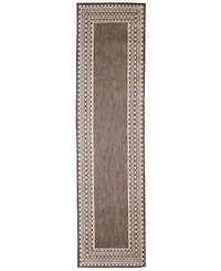 Liora Manne' Malibu Etched Border 1'11" x 7'6" Runner Outdoor Area Rug