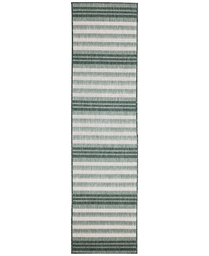 Liora Manne' Malibu Faded Stripe 1'11" x 7'6" Runner Outdoor Area Rug