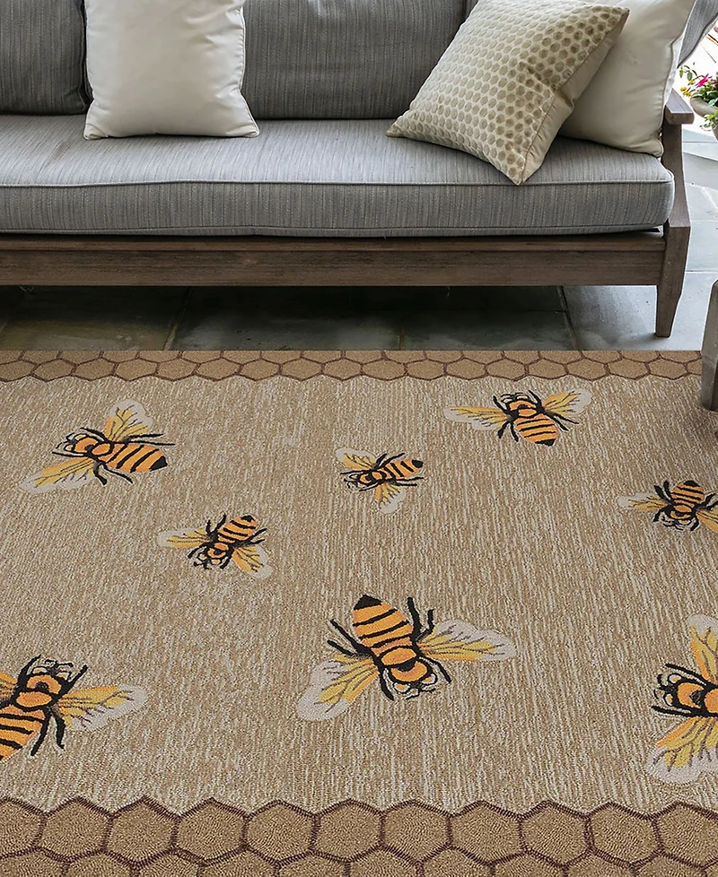 Liora Manne' Frontporch Honeycomb Bee 3'6" x 5'6" Outdoor Area Rug