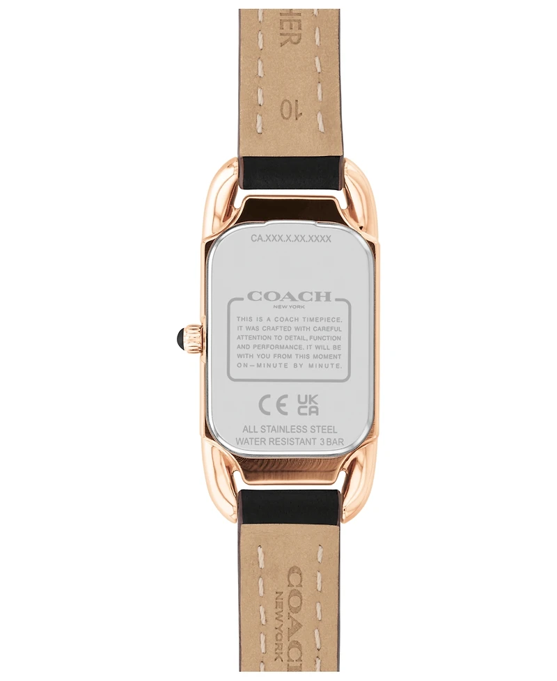 Coach Women's Cadie Black Leather Strap Watch 17.5mmX28.5mm