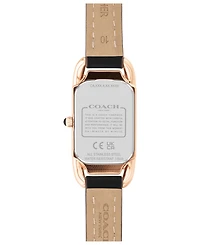 Coach Women's Cadie Black Leather Strap Watch 17.5mmX28.5mm