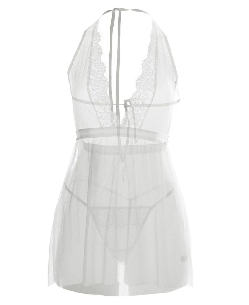 MeMoi Women's Emma Halter Babydoll 2pc Lingerie Set
