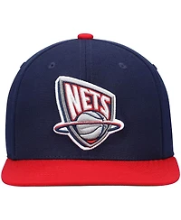 Men's Mitchell & Ness Navy, Red New Jersey Nets Hardwood Classics Team Two-Tone 2.0 Snapback Hat