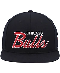 Men's Mitchell & Ness Black Chicago Bulls Hardwood Classics Script 2.0 Snapback Hat