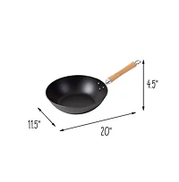 Joyce Chen Professional Series Cast Iron Stir Fry Pan with Maple Handle, 11.5"