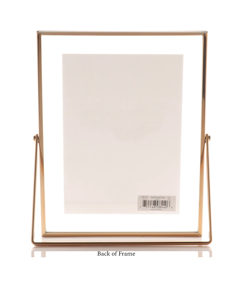 Lawrence Frames Metal Easel Float Picture Frame, 5" x 7"
