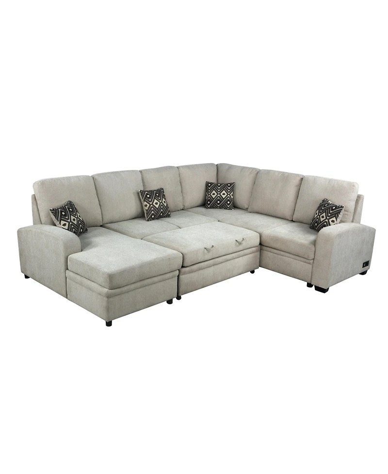 Serta Mae Sectional Sofa with Power and Usb Ports