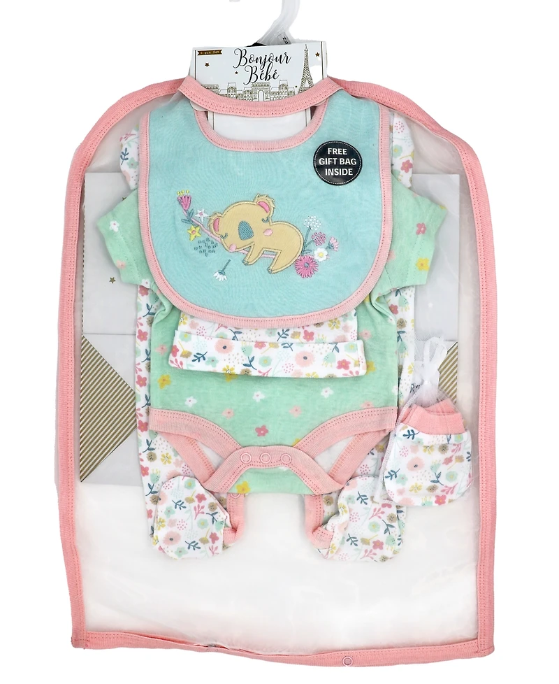 Baby Boys and Girls Koala Bear Layette Gift Mesh Bag, 5 Piece Set