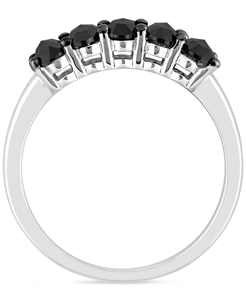 Black Diamond Oval Anniversary Ring (1-1/4 ct. t.w.) 10k White Gold