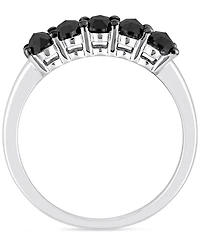 Black Diamond Oval Anniversary Ring (1-1/4 ct. t.w.) 10k White Gold
