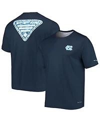 Men's Columbia Navy North Carolina Tar Heels Terminal Tackle Omni-Shade T-shirt