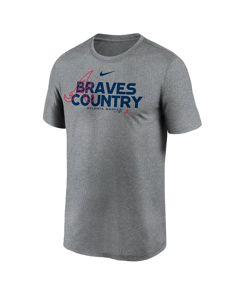 Men's Nike Heathered Charcoal Atlanta Braves Local Rep Legend Performance T-shirt