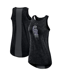 Women's Nike Black Colorado Rockies Logo Fade High Neck Performance Tank Top