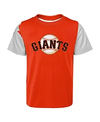Newborn and Infant Boys Girls Orange, Black San Francisco Giants Pinch Hitter T-shirt Shorts Set