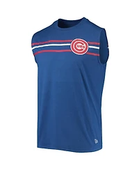 Men's New Era Heathered Royal Chicago Cubs Muscle Tank Top