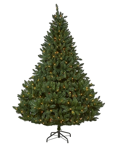 Northern Rocky Spruce Artificial Christmas Tree with Lights and Bendable Branches, 96"