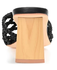 Journee Collection Women's Evvie Braided Block Heel Sandals