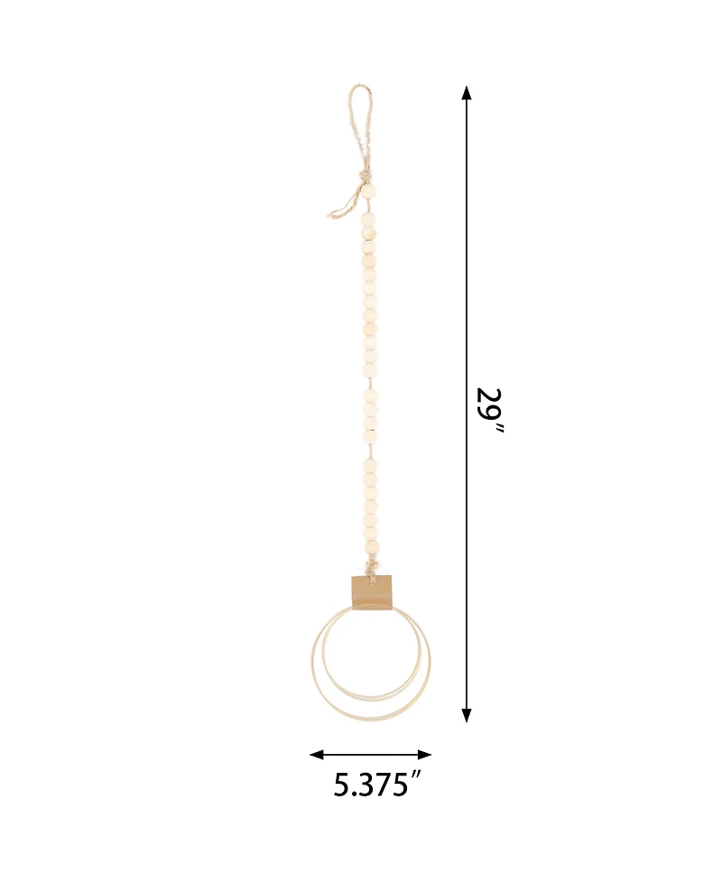 Flora Bunda Wood Beads Airplant Hanger, 29"
