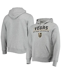 Men's '47 Heathered Gray Vegas Golden Knights Pregame Headline Pullover Hoodie