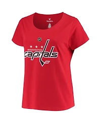 Women's Fanatics Tj Oshie Red Washington Capitals Plus Size Name and Number Scoop Neck T-shirt