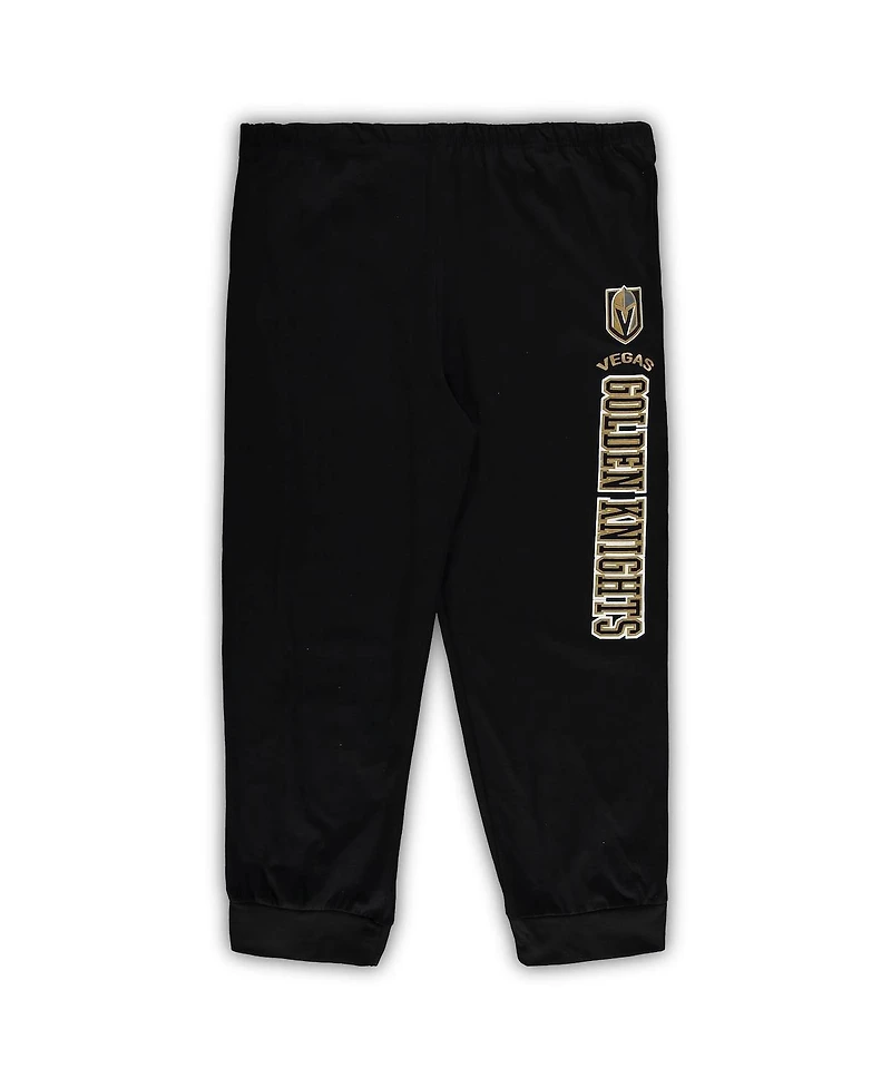 Men's Concepts Sport Black Vegas Golden Knights Big and Tall Pullover Hoodie Joggers Sleep Set