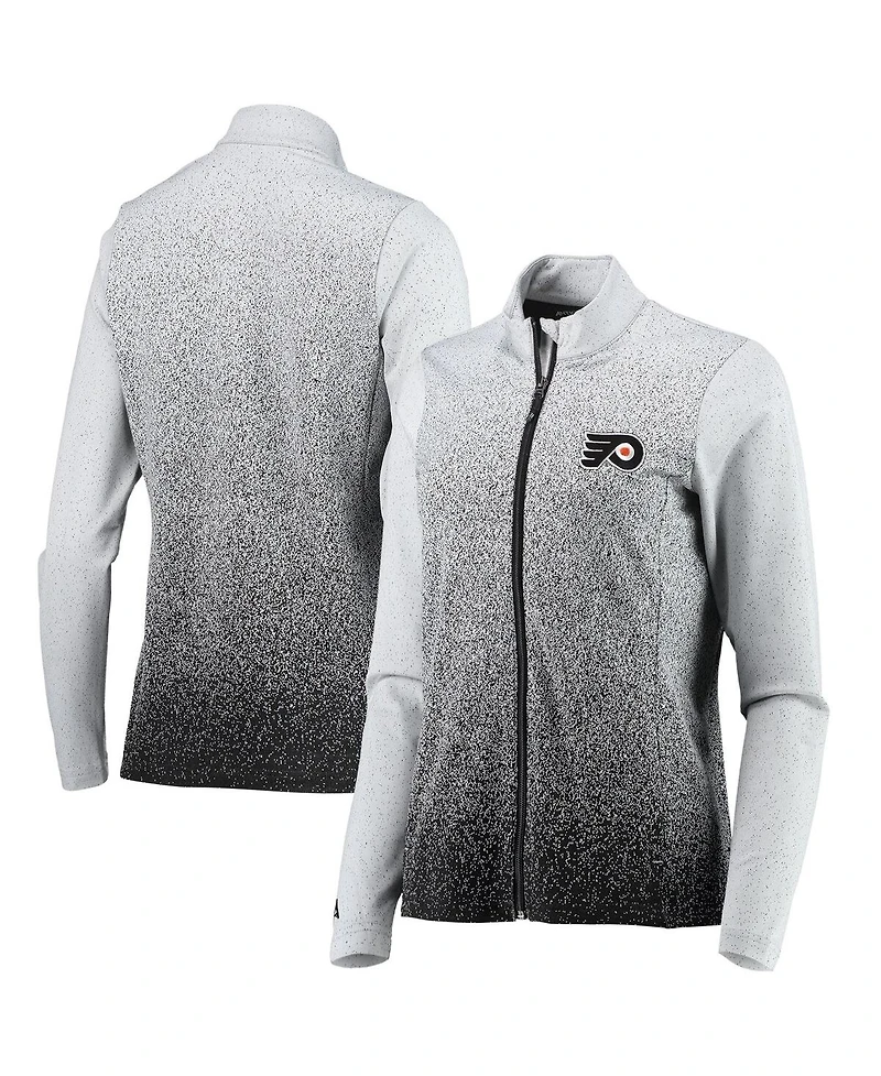Women's Antigua White, Black Philadelphia Flyers Guide Desert Dry Full-Zip Jacket