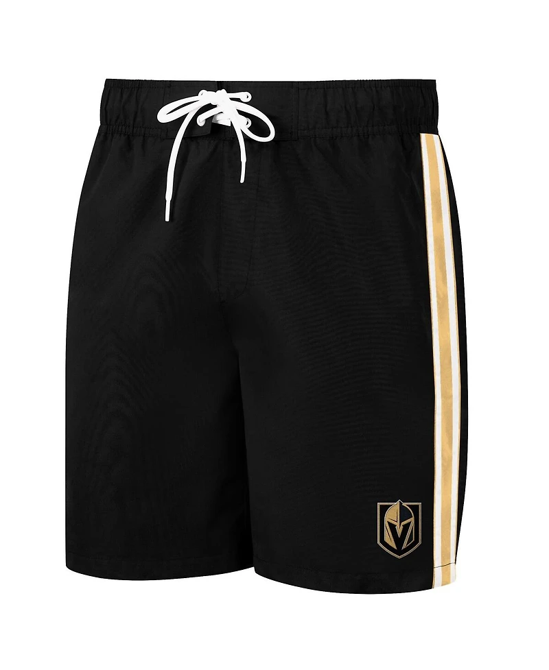 Men's G-iii Sports by Carl Banks Black Vegas Golden Knights Sand Beach Swim Shorts