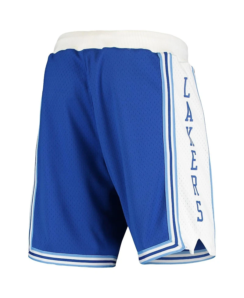Men's Mitchell & Ness Blue and White Los Angeles Lakers 2009/2010 Hardwood Classics Authentic Shorts