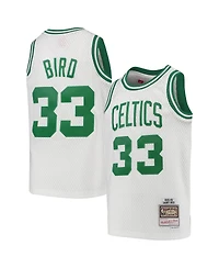 Big Boys Mitchell & Ness Larry Bird White Boston Celtics 1985-86 Hardwood Classics Swingman Throwback Jersey