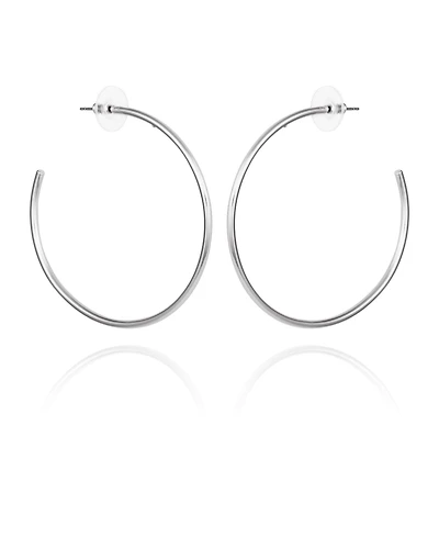 Vince Camuto Silver-Tone Large Open Hoop Earrings