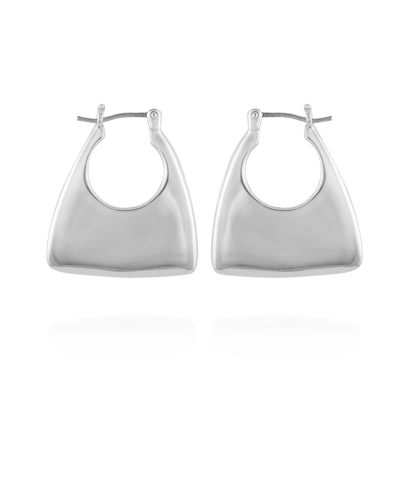 Vince Camuto Silver-Tone Purse Click Hoop Earrings