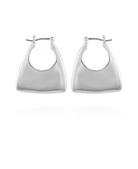 Vince Camuto Silver-Tone Purse Click Hoop Earrings