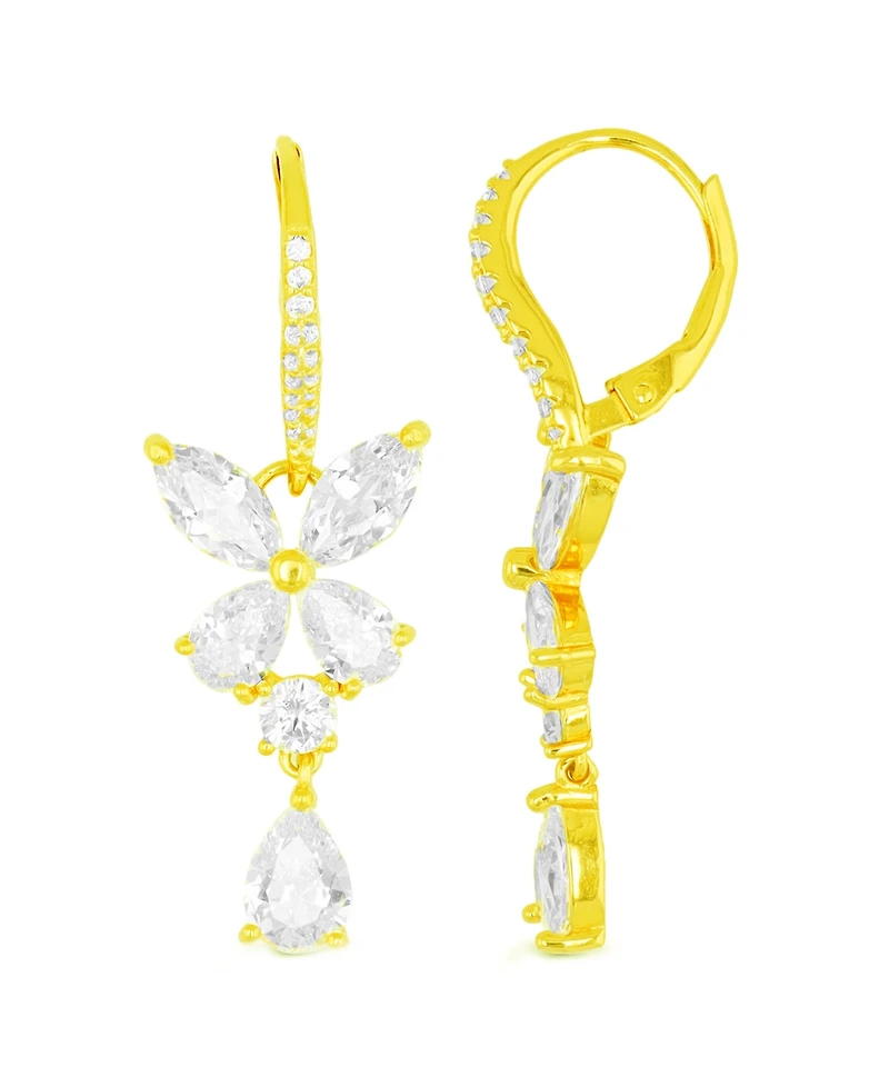 Dangling Earrings 14K Gold or Rose Plated Sterling Silver