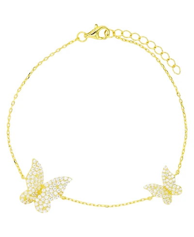 Butterfly Anklet 14K Gold Plated or Sterling Silver