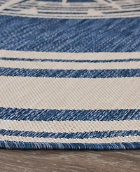 Lr Home Shoreline Srl-871 7'6" x 7'6" Round Outdoor Area Rug