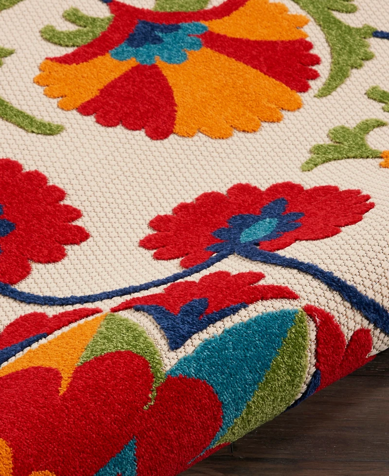 Nourison Home Aloha ALH20 7'10" x 7'10" Round Outdoor Area Rug