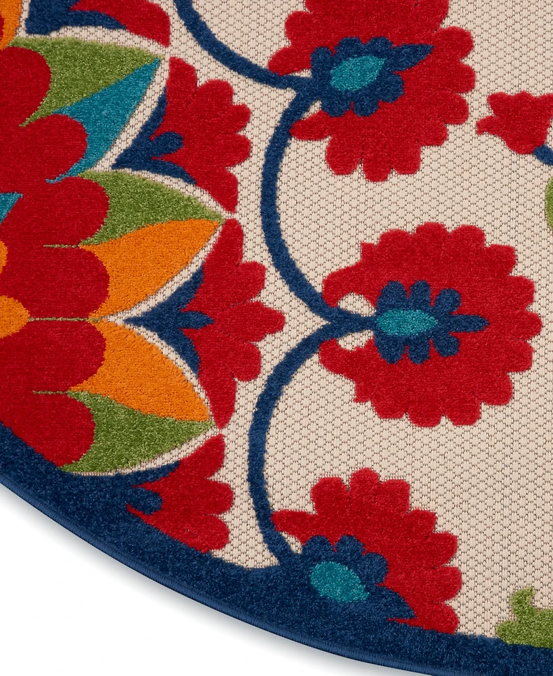 Nourison Home Aloha ALH20 7'10" x 7'10" Round Outdoor Area Rug