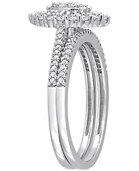 Diamond Halo Cluster Bridal Set (1/2 ct. t.w.) 14k White Gold