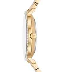 Michael Kors Women's Pyper Two-Hand Gold-Tone Stainless Steel Bracelet Watch 32mm and Earrings Set, 3 Pieces