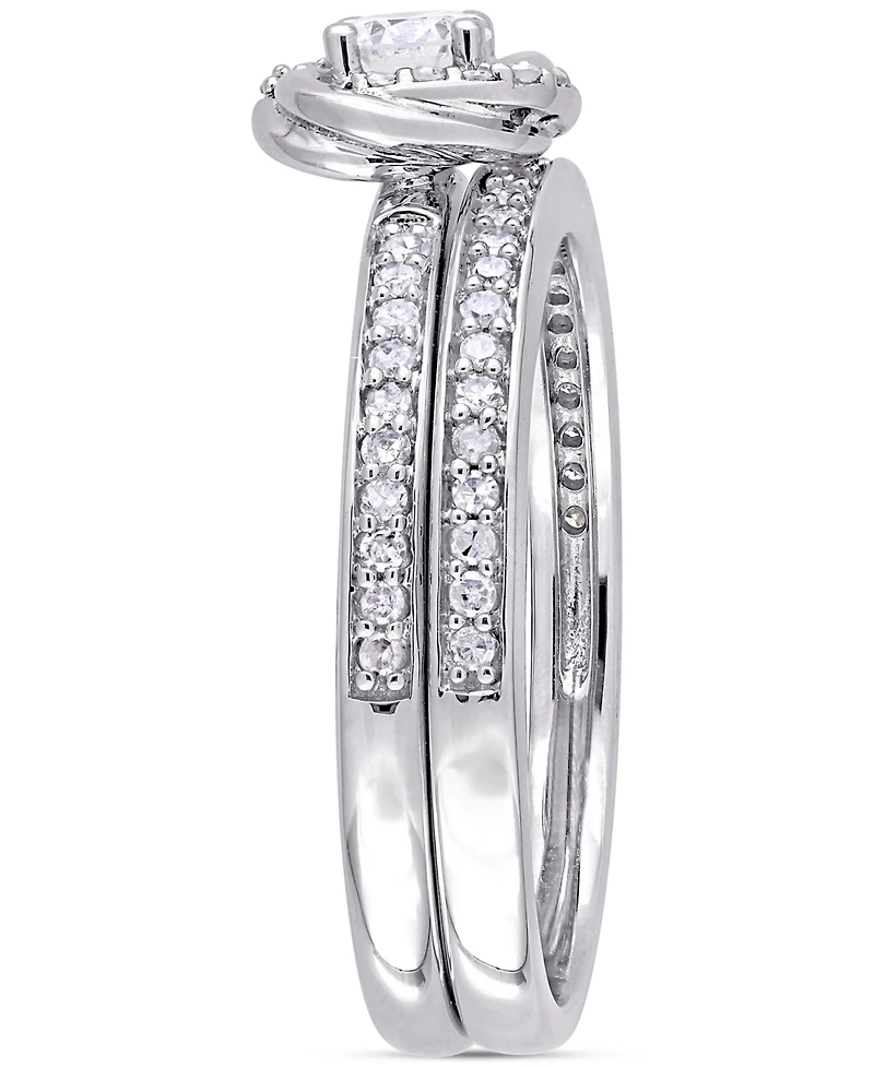 Diamond Swirl Halo Bridal Set (1/2 ct. t.w.) 14k Gold