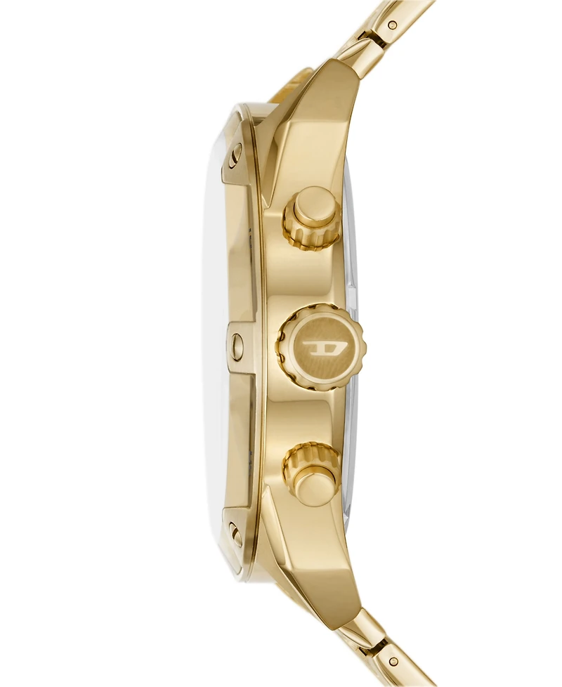 Diesel Men's Spiked Gold-Tone Stainless Steel Bracelet Watch, 49mm