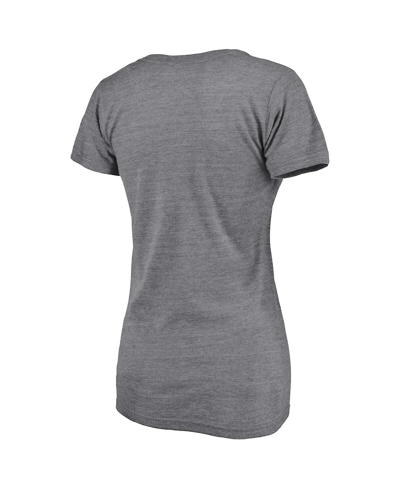 Women's Fanatics Heathered Gray Colorado Avalanche 2022 Western Conference Champions Line Shift V-Neck T-shirt