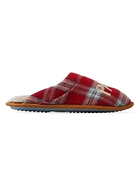Dearfoams Men's Papa Bear Red Plaid Dad Scuff Slipper
