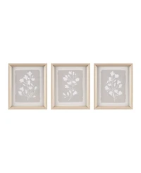 Madison Park 3 Piece Fair Florets Printed Framed Graphic Wall Art, 14" x 12"